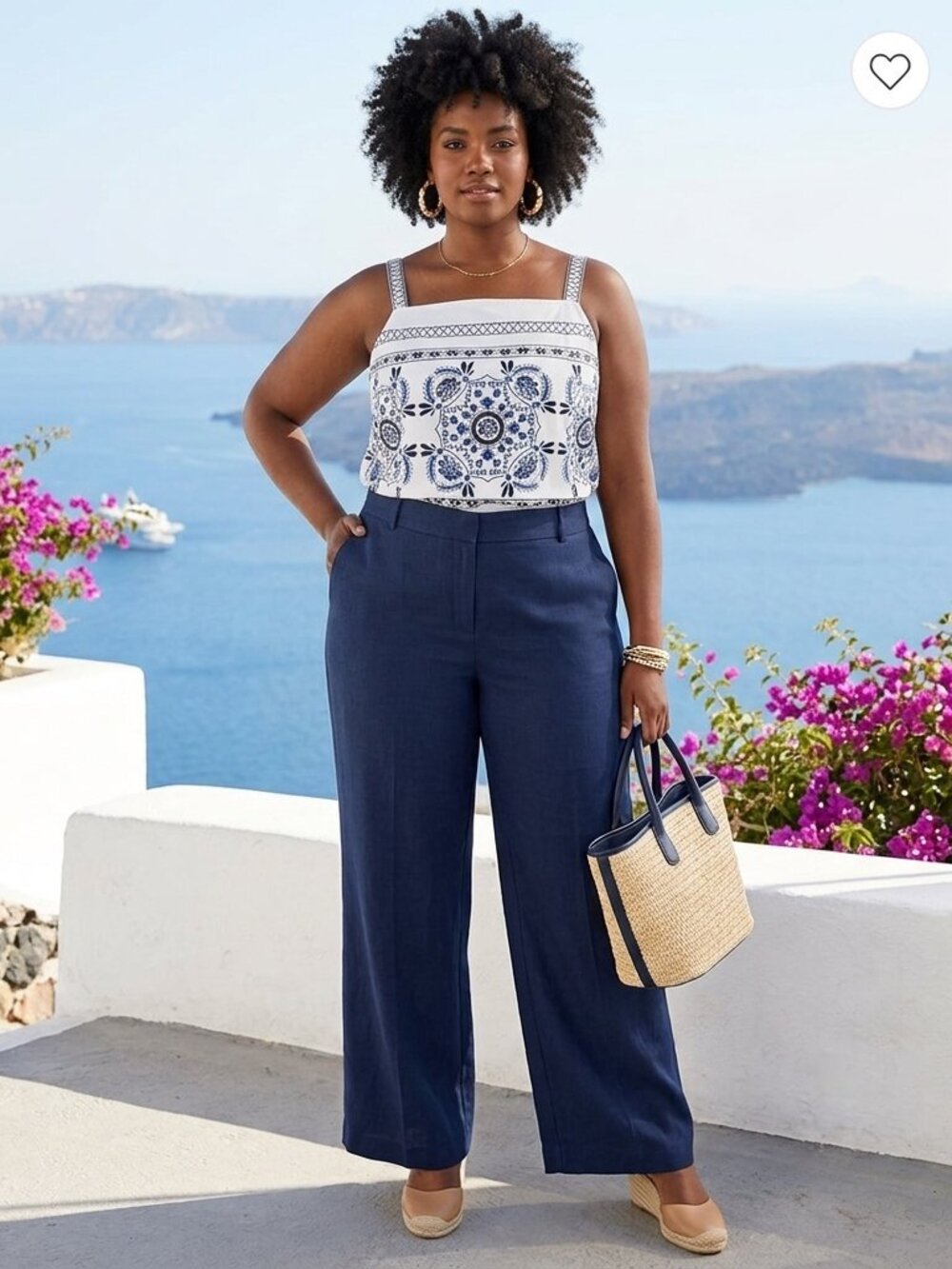 Lane Bryant NWT Plus Size Blue White Floral Crop Top 3184